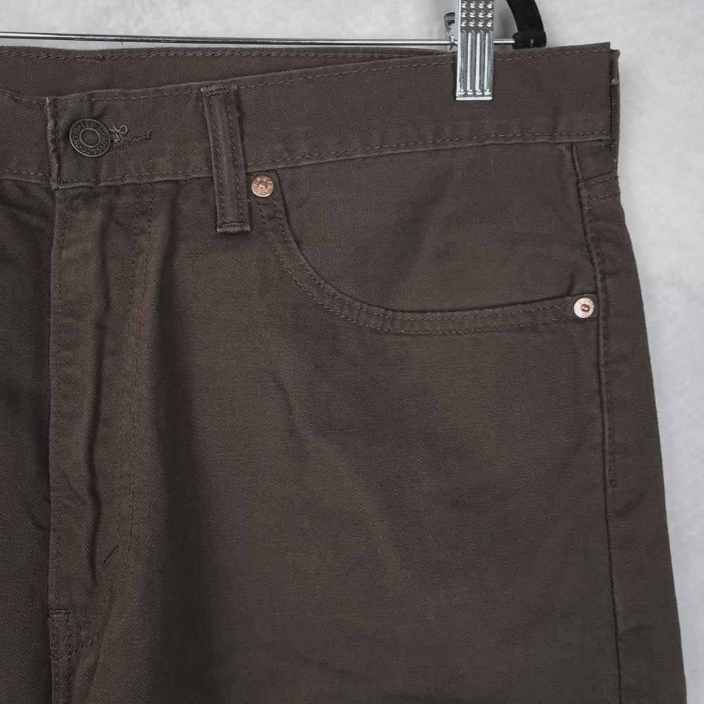 Levis 505 Jeans Mens 36 Dark Brown Denim Straight Leg Regular Fit Casual - Picture 5 of 16